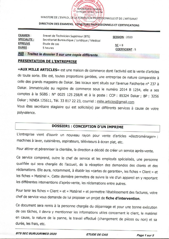 BTS – Secrétariat Bureautique / Juridique / Médical